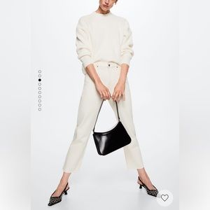 Mango High-Waist Cropped Straight Jeans